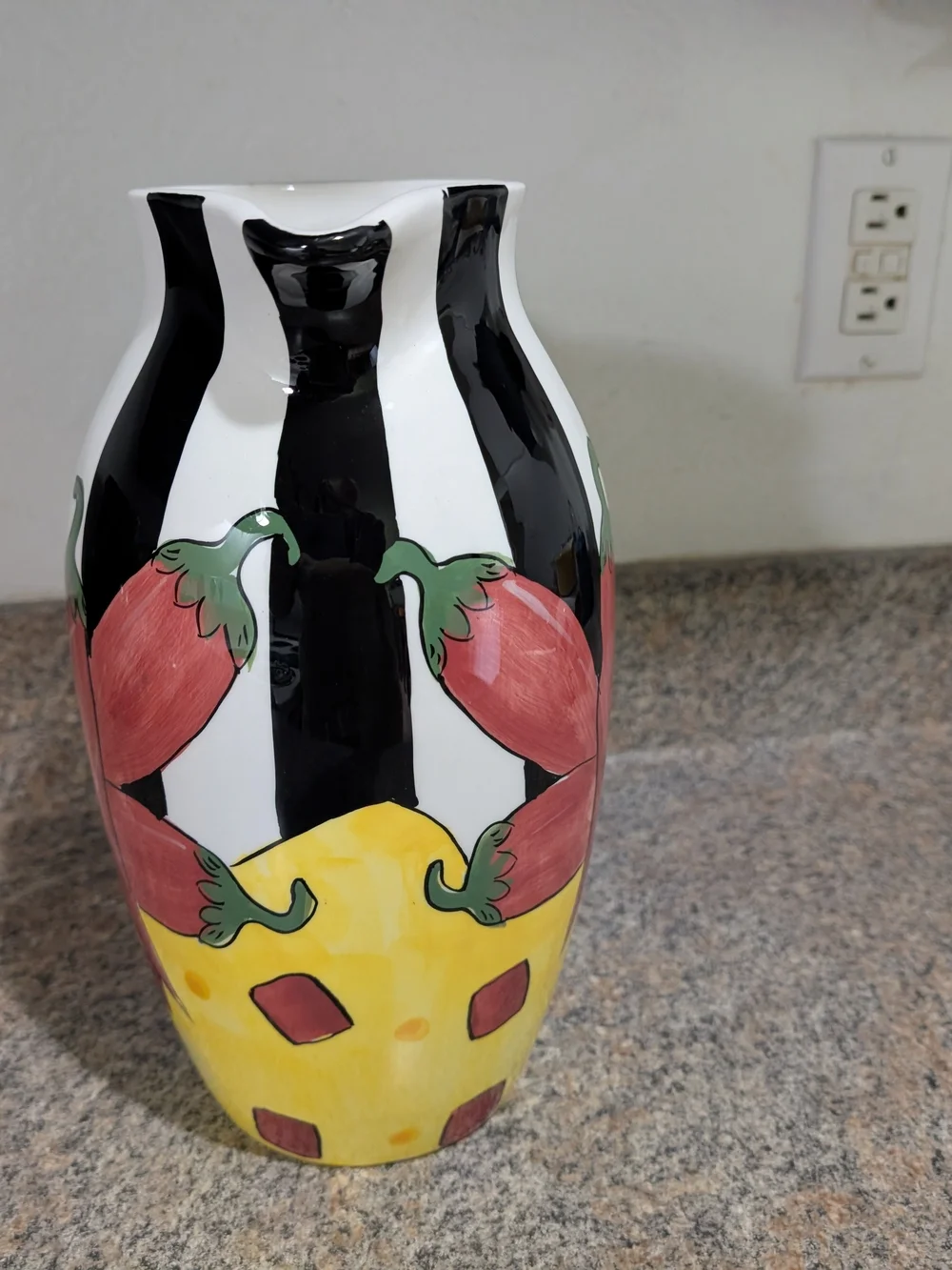 Cardinal inc. Vintage Hand-Painted Chili Pepper Ceramic Pitcher